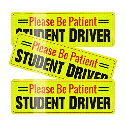 SINGARO Student Driver Magnet for Car, 3Pcs Magnetic Reflective Novice Driver Stickers, Car Exterior Accessories, New Driver Vehicle Safety Signs