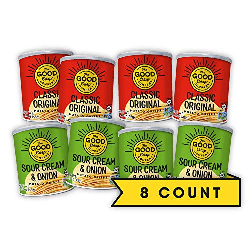 The Good Crisp Company, Good Crisps Minis (Variety Pack, 1.6 Ounce, Pack of 8) Contains: 4 Original and 4 Sour Cream & Onion