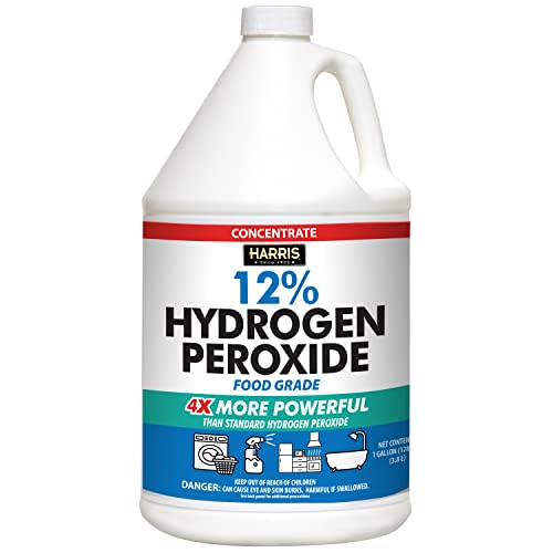 HARRIS 12% Concentrated Food Grade Hydrogen Peroxide, 128oz, for Kitchen, Bath, Laundry, Home and Garden