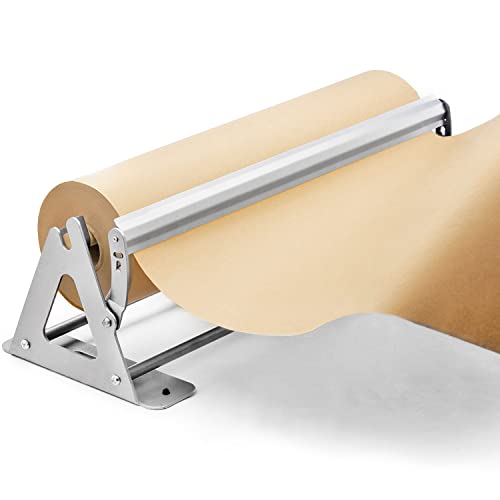 Paper Roll Dispenser and Cutter - Heavy Duty Kraft, Freezer, and Butcher Paper Dispenser - Non Slip and Wall Mountable (36 Inches)(Up to 500ft Rolls)