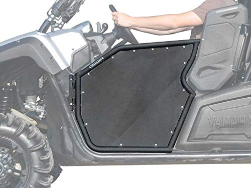 SuperATV Heavy Duty Aluminum Doors Compatible with Yamaha Viking (See Fitment) - 2 Half Doors - Ideal Height for Comfortable Ride - Preassembled - Automotive Style Latch - Two Mounting Points to Frame