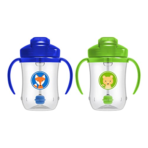 Dr. Brown's Baby's First Sippy Cup with Straw - Blue/Green - 9oz - 2pk - 6m+