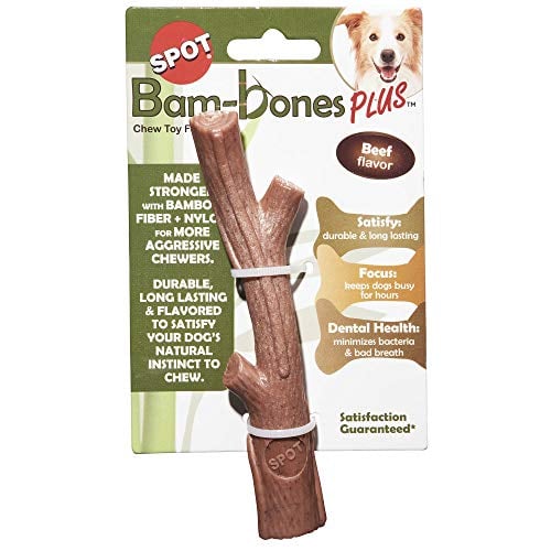 SPOT by Ethical Products- Bambone Bamboo Stick Durable Dog Chew Toy for Aggressive Chewers  Great Toy for Puppies and Puppy Teething  A Non Splintering Alternative to Real Wood - Large
