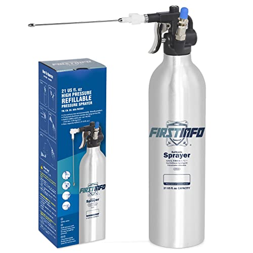 FIRSTINFO A1638 Patented 620c.c. (21 US fl. oz) Thickened Aluminum Canister Refillable High Pressure Aerosol Spray Can/Pneumatic Compressed Air Sprayer/Maximum Pressure 140 psi