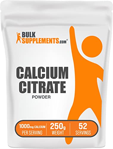 BulkSupplements.com Calcium Citrate Powder - Calcium Citrate Supplement - Calcium Powder Supplement - Calcium 1000mg - Calcium Supplement - 4760mg (1000mg Calcium) per Serving (250 Grams - 8.8 oz)