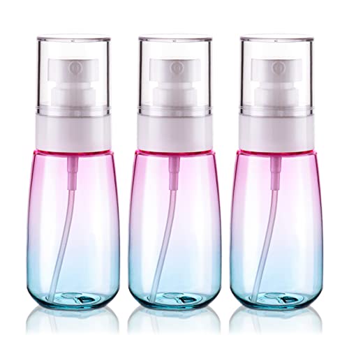 Cosywell Fine Mist Spray Bottles TSA Approved 2oz 60ml 3 Pack Leak Proof Travel Spray Bottle Empty Small Spray Bottles for Perfume Essential Oils Toners Rose Water Cosmetics (3Gradient Pink Blue)