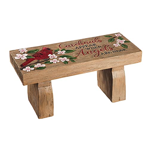 Cardinals Appear Memorial Outdoor Garden Bench | Birds and Flowers | Furniture for Patio Porch Lawn Park Deck Gravesite | Loss of Loved One | Pet Dog Cat