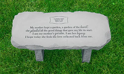 Kay Berry "My Mother Kept a Garden Personalized Fused Glass Medium Memorial Bench