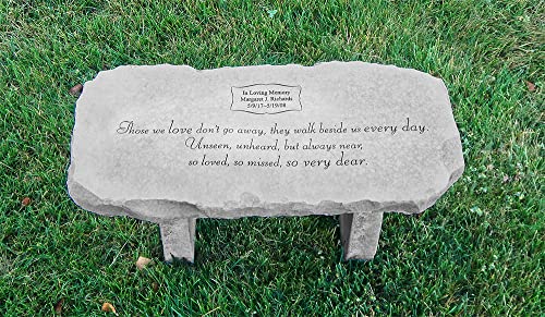 Kay Berry "Those We Love Personalized Fused Glass Medium Memorial Bench