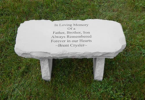 Kay Berry Custom Medium Stone Bench Personalized Memorial Garden Decor