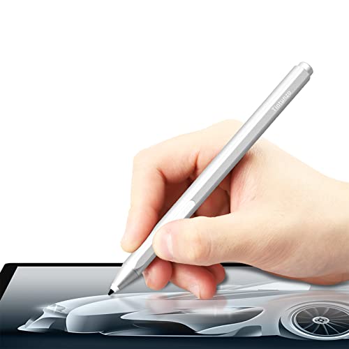 Pen for Surface - Stylus Pen for Microsoft Surface Pro 9/8/X/7/6/5/4/3/Surface 3/go/go 2/go 3/Book/Laptop/Studio - Palm Rejection Pencil for Windows, HP, ASUS - Silver