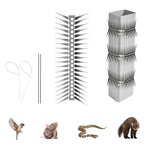 YXYBST Bird Spikes Stainless Steel Fence Spikes for Pigeons Raccoon Snakes Deterrent Spikes Defender for Outside 20Inch