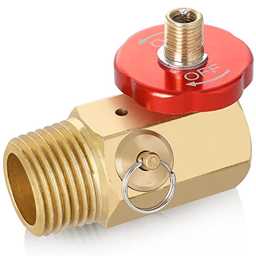 Hromee Air Tank Manifold Tool with Fill Port, Aluminum Shut Off Safety Valve and Relief Bypass 1/2" NPT Tank x 1/4" NPT Hose x 1/8" NPT Gauge for Air Compressor Portable Carry Tank