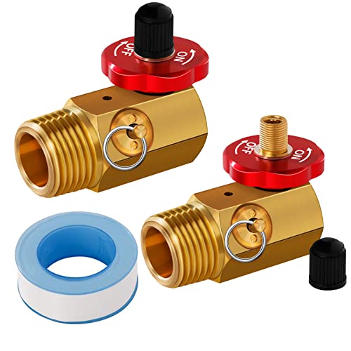 2 Pack Air Tank Manifold with Fill Port,SUNROAD Aluminum Knob,Safety Valve and Relief Bypass 1/2" NPT Tank x 1/4" NPT Hose x 1/8" NPT Gauge for Air Compressor Portable Tank