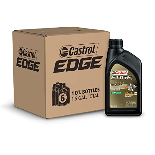 Castrol EDGE 5W-40 A3/B4 Advanced Full Synthetic Motor Oil, 1 Quart, 6 Pack
