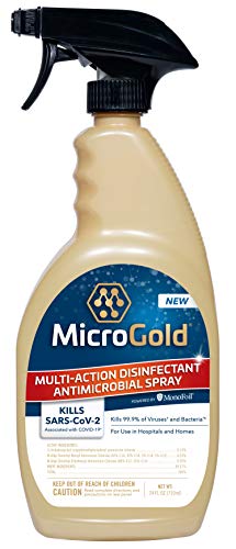 MicroGold Multi-Action Disinfectant Antimicrobial Spray Tested and Proven Effective to Kill The COVID-19 Virus, Kills 99.9% of Viruses and Bacteria, 24 Fluid Ounces, 1 Pack