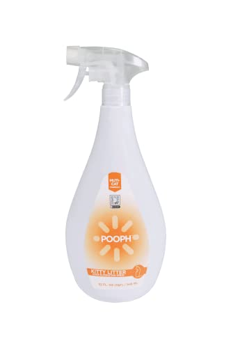 Pooph Kitty Litter Box Deodorizer, 32oz Spray - Dismantles Odors on a Molecular Basis, Cats, Freshener, Eliminator, Urine, Poop, Pee, Deodorizer, Natures, Fresh, Clean, Furniture, Potty, Safe