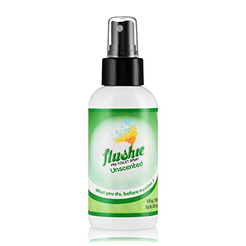 Flushie Pre-Toilet Spray for Poop Travel Size Toiletries Bathroom Spray for Poop Spray for Toilet Deodorizer Traveling Essentials Poop deodorizer Poop Odor eliminator (4oz Unscented, 1 pack)