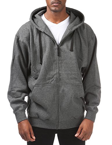 Pro Club Men's Comfort Full Zip Hood, Charcoal, 2X-Large