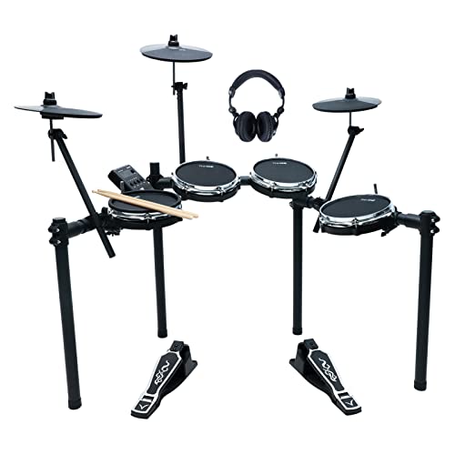 The ONE Electric Drum Set, Electronic Drum Set for Beginners Adults Kids, Drum Set with 333 Sounds, 4 Mesh Drum Pads, Switch Pedals, Headphones, Sticks & App, Support Bluetooth/USB MIDI/AUX