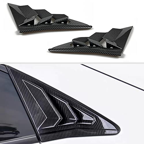 TKREENO for Honda 10th Gen Civic 2016-2021 Rear Side Window Louver Decorate Cover Air Vent Scoop Shades Cover Blinds (10th Gen Civic Hatchback, Carbon Fiber Color)