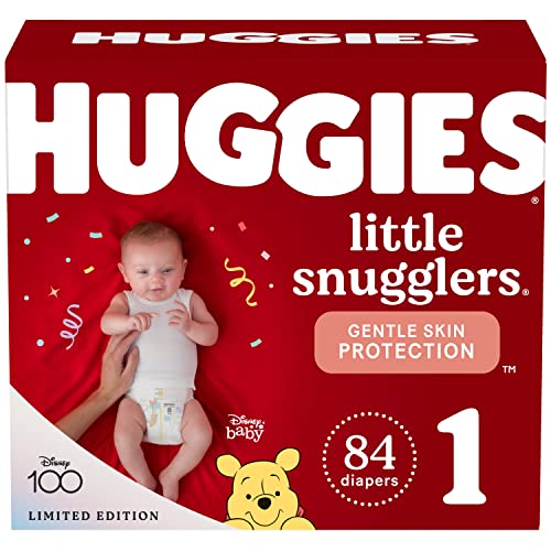 Baby Diapers Size 1 (8-14 lbs), 84ct, Huggies Little Snugglers Newborn Diapers