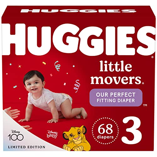 Baby Diapers Size 3 (16-28 lbs), 68 Ct, Huggies Little Movers