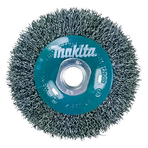 Makita 1 Piece - 4 Inch Crimped Wire Wheel Brush For Grinders - Light-Duty Conditioning For Metal - 4" x 5/8-Inch | 11 UNC