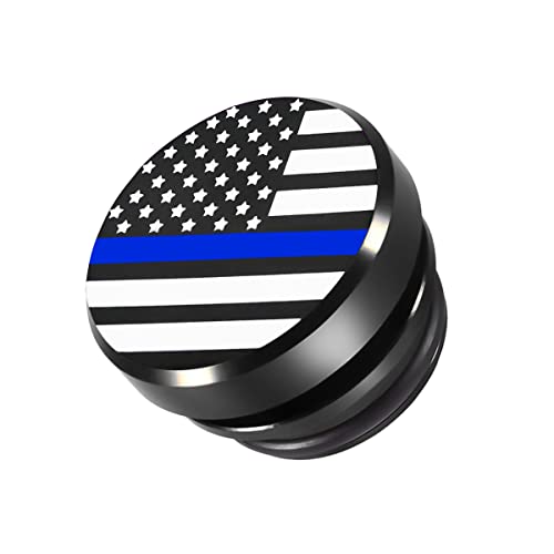 Cigarette Lighter Plug Cover, Billet Aluminum American Flag Car Interior Decoration, Dustproof Waterproof Cigarette Lighter Plug Cover Button Fits Most Cars, Vehicles, SUV, Car Accessories (Flag/Blue)