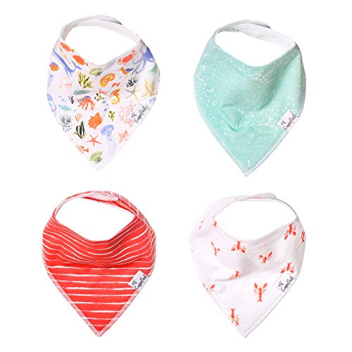 Copper Pearl Baby Bandana Drool Bibs for Drooling and Teething 4 Pack Gift Set Nautical