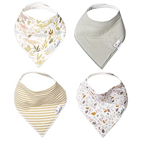 Baby Bandana Drool Bibs for Drooling and Teething 4 Pack Gift Set Rex by Copper Pearl