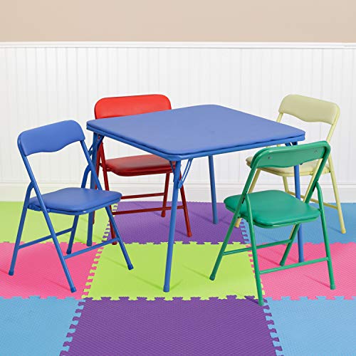 Flash Furniture Mindy Kids Colorful 5 Piece Folding Table and Chair Set