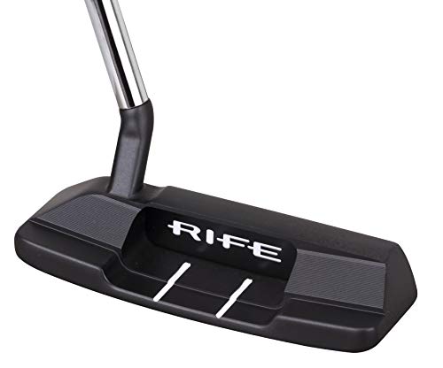 Rife Golf Roll Groove Technology Series Right Handed RG2 Widened Heel Blade Putter Precision Milled Face Edge Cavity and Bumpers Ensures an Ideal Weight Distribution and Balance (Right, 35)