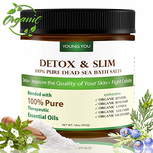 Dead Sea Bath Salt  Organic Detox Mineral Body Soak - Reduce Cellulite, Slim Down, Improve Skin, Circulation
