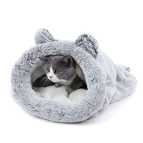 PAWZ Road Cat Sleeping Bag Self-Warming Kitty Sack 20 Inches X 22 Inches- Silver