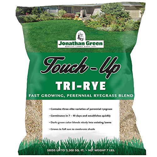Jonathan Green (12140) Touch-Up TRI-RYE Perennial Ryegrass Grass Seed - Cool Season Lawn Seed (7 lb)