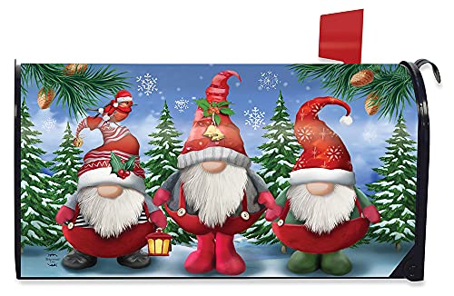 Winter Gnomes Christmas Magnetic Mailbox Cover Santa Hat Briarwood Lane