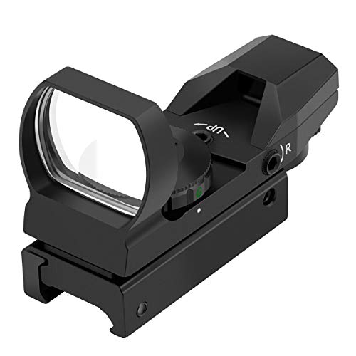 Feyachi RS-29 Reflex Sight, Red & Green Illuminated 4 Reticles Red Dot Sight Gun Sight for 20mm Picatinny Rail, 1x22x33mm