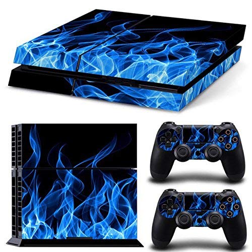Gam3Gear Vinyl Sticker Pattern Decals Skin for PS4 Console & Controller (NOT PS4 Slim / PS4 Pro) - Blue Flame