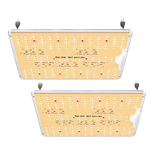 Spider Farmer SF1000D LED Grow Light with Samsung LM301B Diodes & IR Lighting Full Spectrum Grow Light for Indoor Plants Veg Bloom Growing Lamps for 3x3/2x4 Grow Tent 2.5g/w 2 Pack