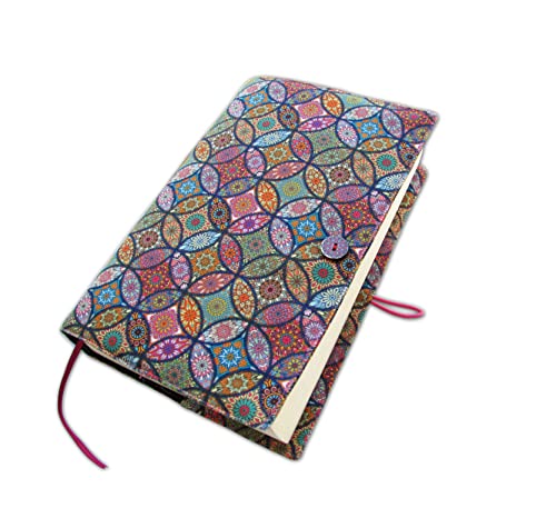 Book Sleeve Cover, Fabric Novel for Adult Books Cover for Paperback, Patchwork Pattern Washable Book Protector - 5.5 x 8.2 x 1.6 Padded Case for Novel