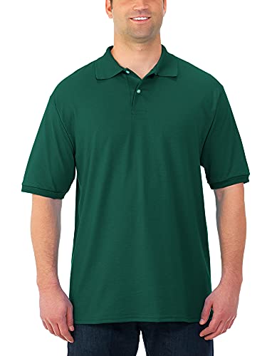 Jerzees mens Spotshield Stain Resistant (Short & Long Sleeve) Polo Shirt, Short Sleeve - Forest Green, 4X-Large US