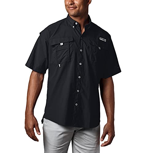 Columbia Men's Bahama II UPF 30 Short Sleeve PFG Fishing Shirt, Black, 4X Tall