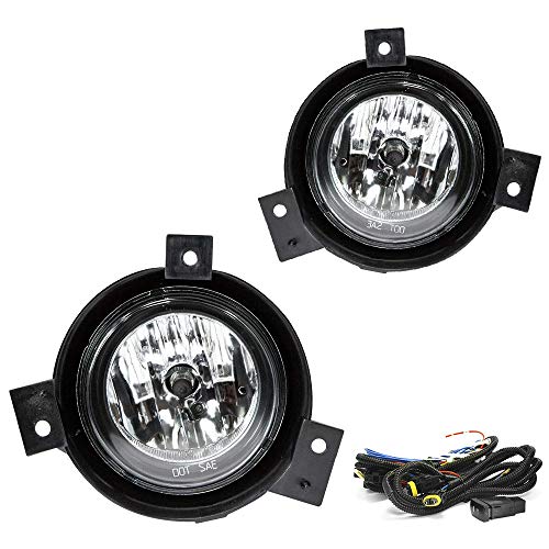 Driving Fog Lights Lamps Replacement for Ford Ranger 2001 2002 2003 with H10 12V 42W Halogen Bulbs & Wiring Harness Kit (Clear Lens)