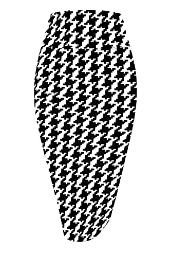 MINEFREE Women's Premium High Waist Stretch Office Pencil Skirt Checkered Houndstooth 1XL