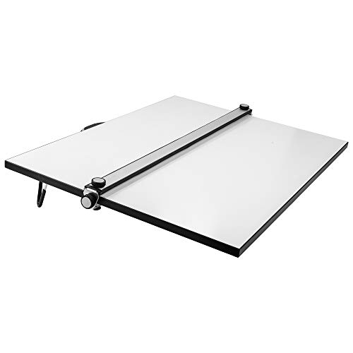 Pacific Arc Table Top Drawing Board with Parallel Bar, White, 30 inches by 42 inches