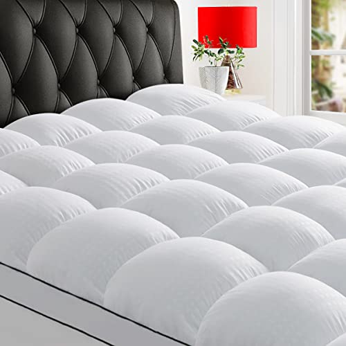 HYLEORY Full Size Mattress Topper for Back Pain, Extra Thick Cooling Mattress Pad Cover, Down Alternative Overfilled Plush Pillow Top with 8-21 Inch Deep Pocket