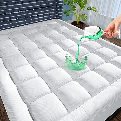 Extra Thick Waterproof Mattress Pad Full Size Mattress Protector Bed Cover 8-21" Deep Pocket Cooling Quilted Fitted Pillow Top Mattress Topper