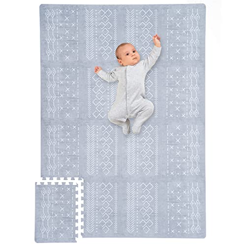 Stylish Baby Play Mat - Soft, Easy to Clean 5.6 x 4 ft. Floor Mat Creates A Safe Play Area for Your Baby Boy or Girl - The Perfect Modern Foam Playmat Fits Nicely with Your Kids Playroom Or Home Decor