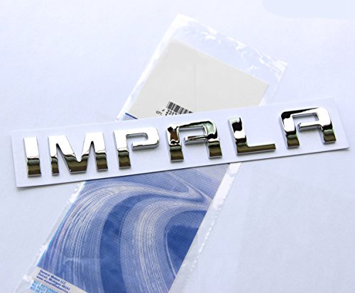 1x OEM Chrome Impala Nameplate Letters Emblem Badge Glossy 3D Logo Replacement for Impala 22743583 (Chrome)